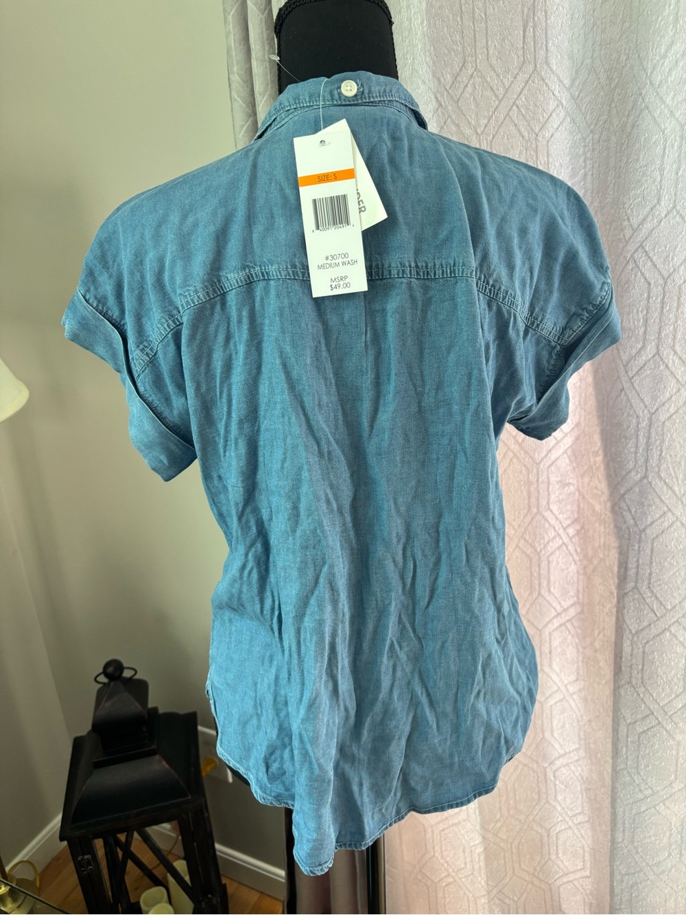 Relaxed Light Blue Denim Button-Down Shirt - Picture 5 of 10